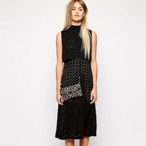 Sister Jane Black Cutout Dress Sleeveless Minimalist Size Small